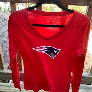 NFL New England Patriots Red Long Sleeve T - Sz Small